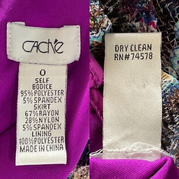 Cache Black Multi Color Patterned Mesh Layered Sleeveless Blouson Dress 0 - Picture 8 of 8